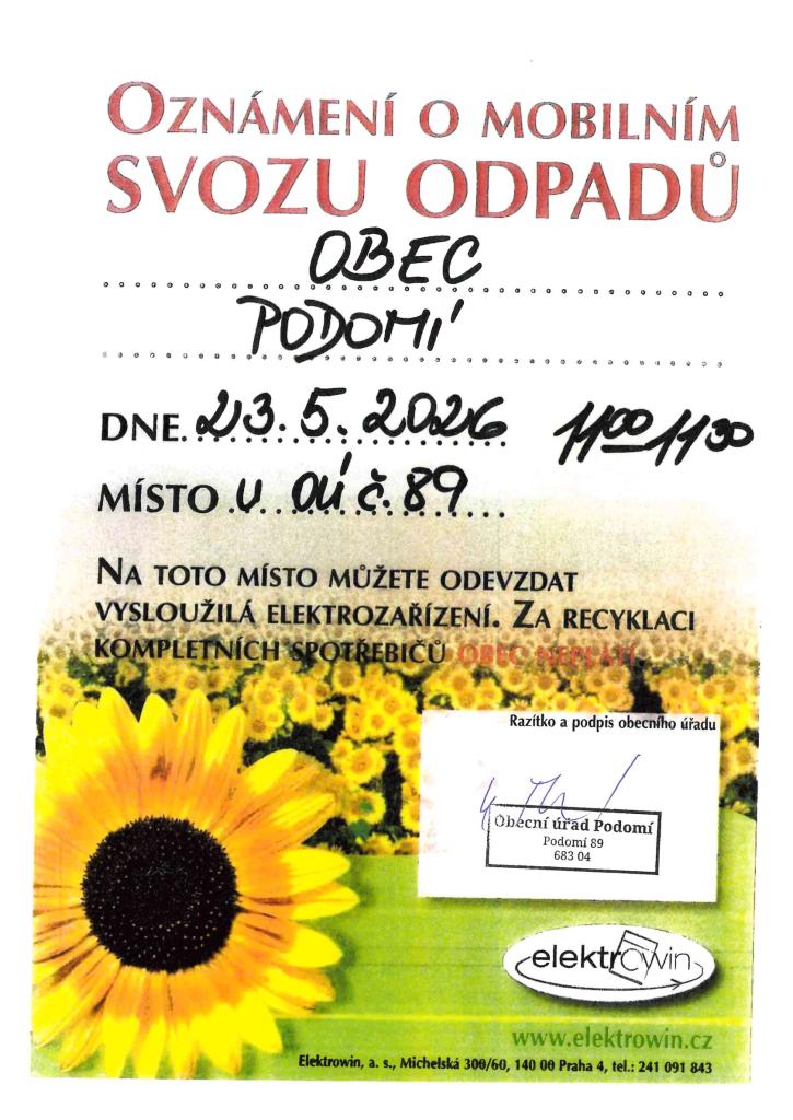 mobilní svoz odpadů 