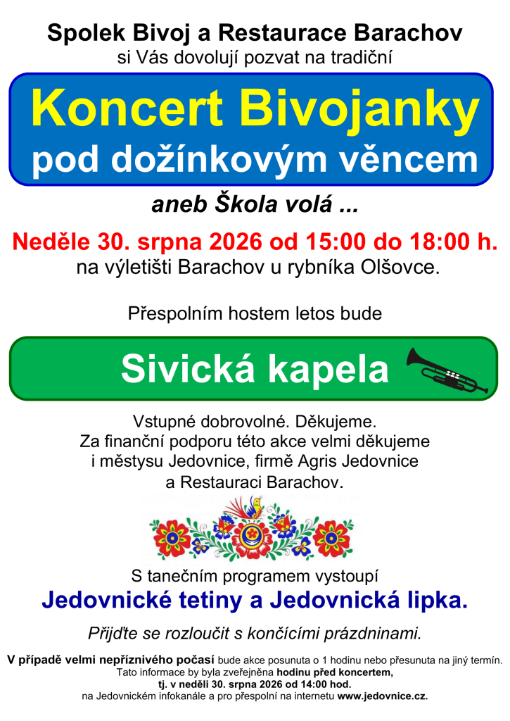 Koncert Bivojanky pod&nbsp;dožínkovým věncem