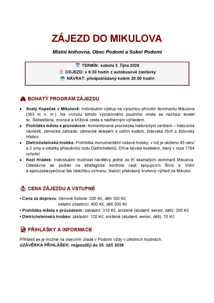 zájezd do&nbsp;Mikulova