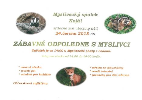Pozvánka na odpoledne s myslivci